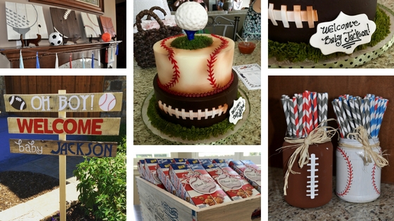 sports baby shower centerpieces